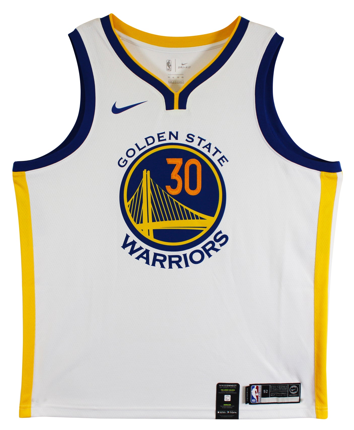 Warriors Stephen Curry Authentic Signed White Nike Swingman Jersey BAS #AB77765