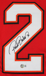 Ronde Barber Authentic Signed Alternate Red Pro Style Framed Jersey BAS Witness