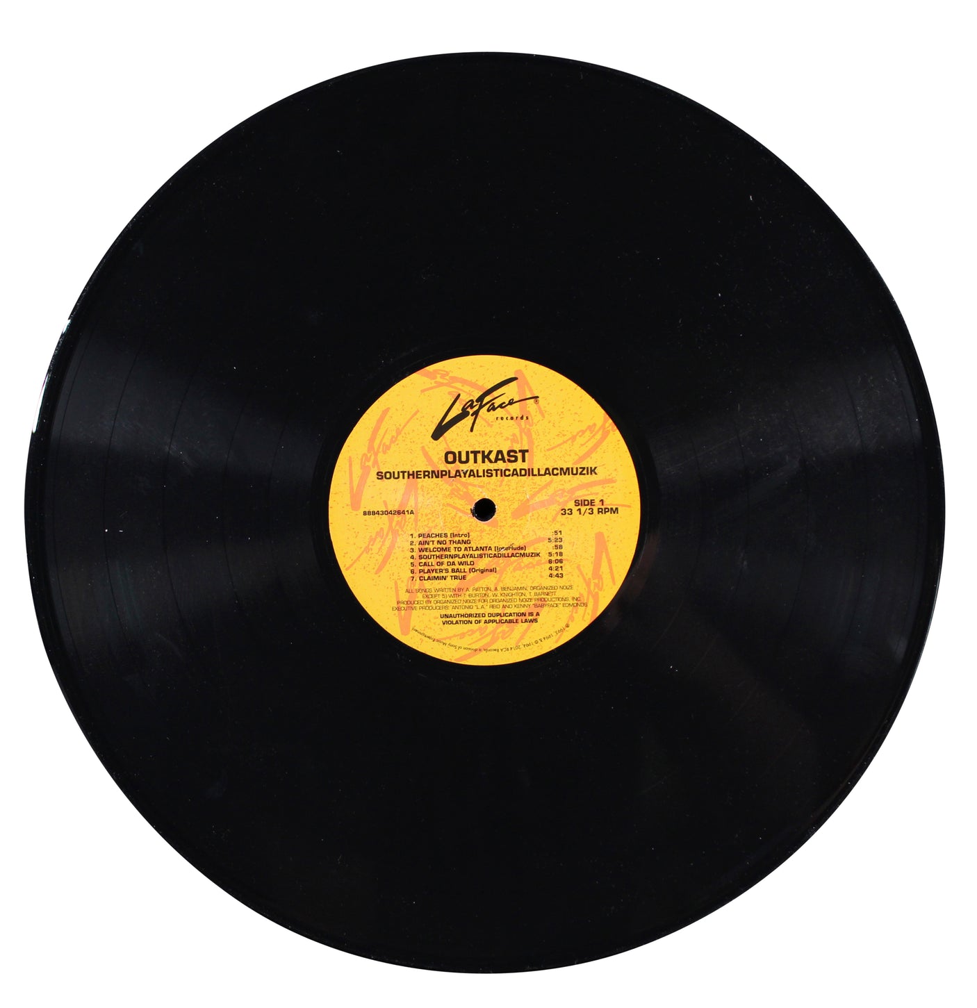 OutKast Andre 3000 & Big Boi Authentic Signed Album Cover W/ Vinyl BAS #BD05276