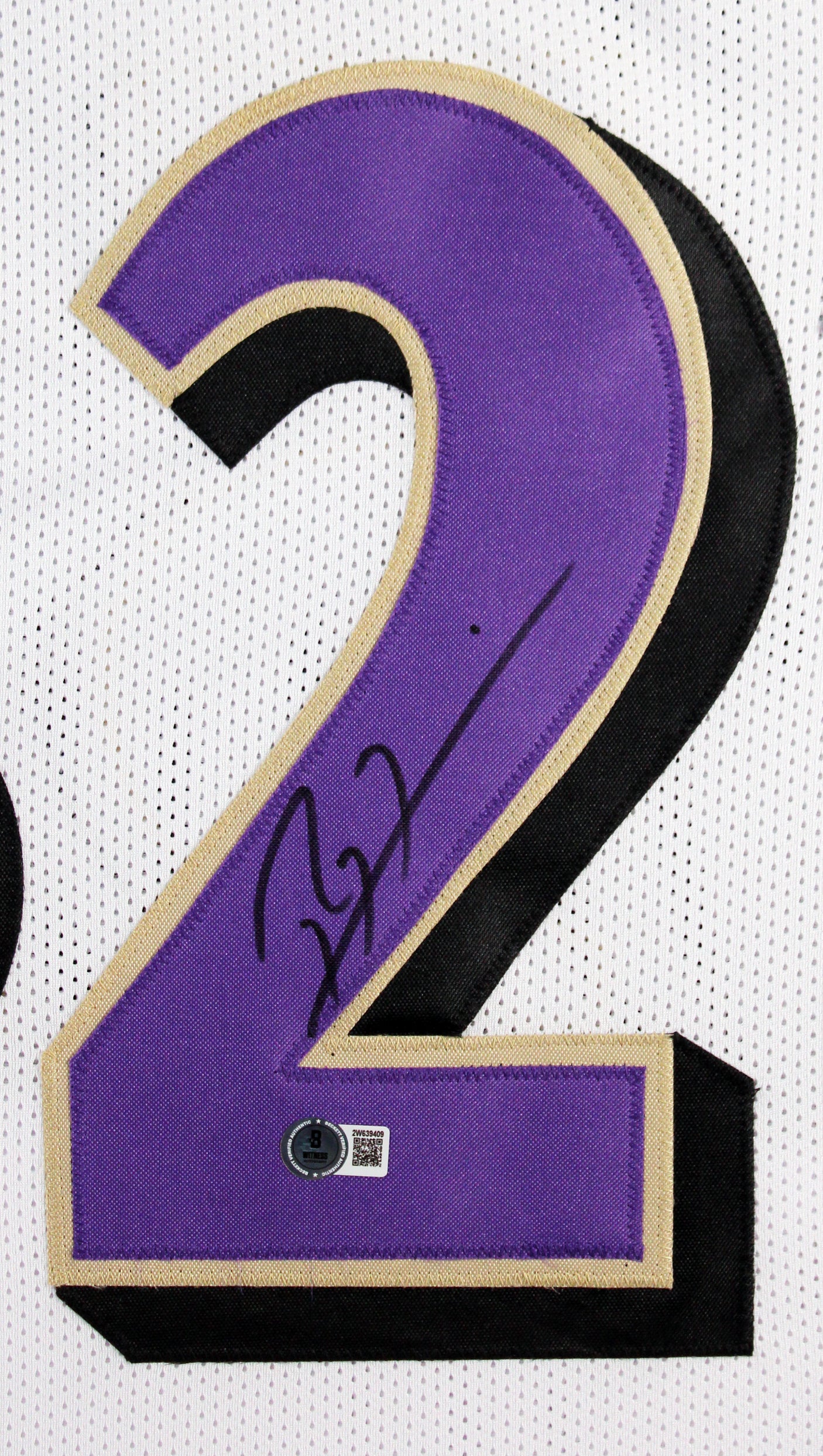 Ray Lewis Authentic Signed White Pro Style Framed Jersey Autographed BAS Witness