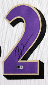 Ray Lewis Authentic Signed White Pro Style Framed Jersey Autographed BAS Witness