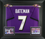 Rashod Bateman Authentic Signed Purple Pro Style Framed Jersey BAS Witnessed