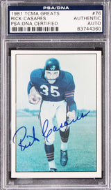 Bears Rick Casares Authentic Signed 1981TCMA Greats #76 Card PSA/DNA Slabbed