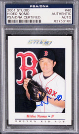 Red Sox Hideo Nomo Authentic Signed 2001 Studio #46 Card PSA/DNA Slabbed