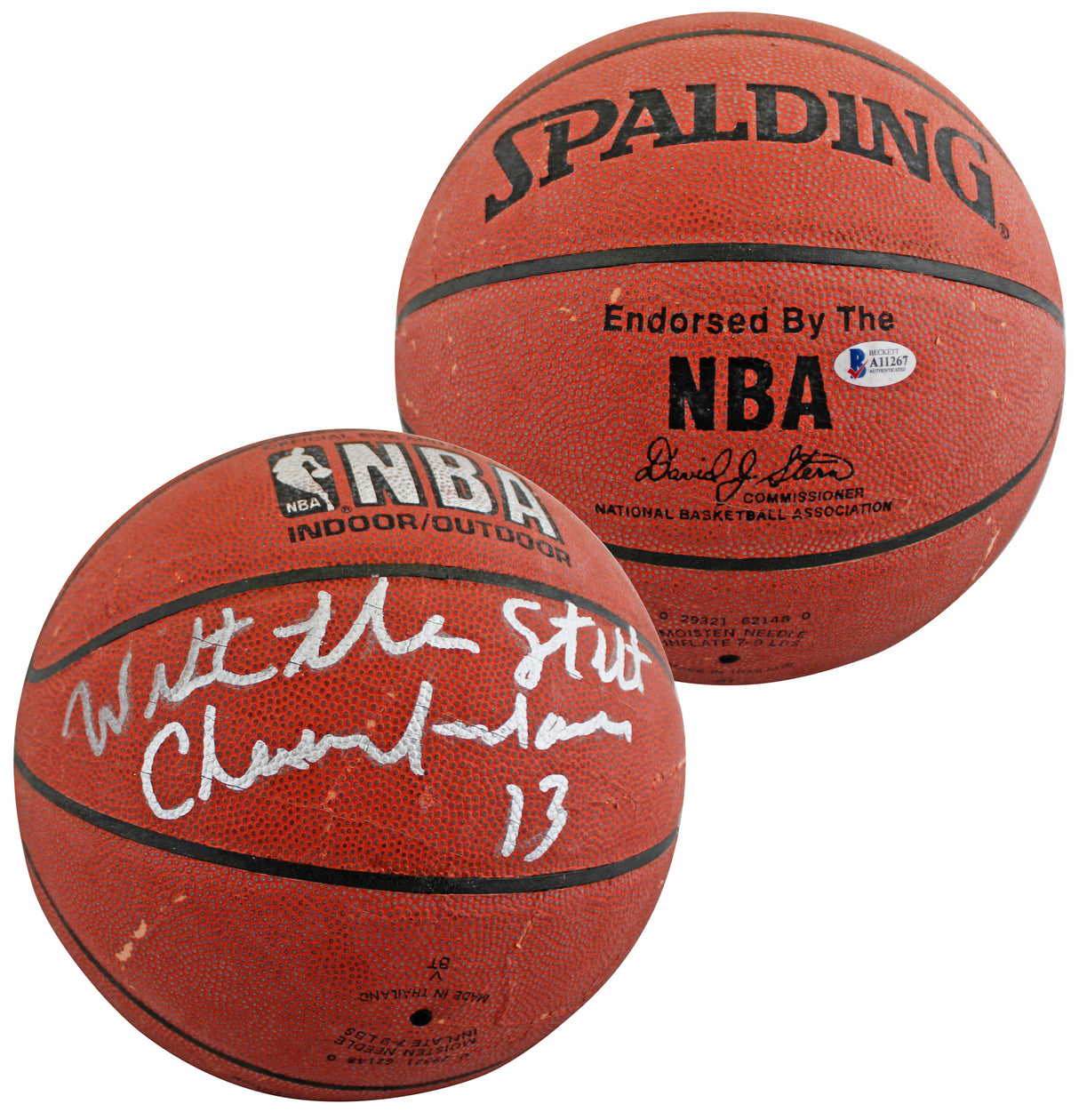 Lakers Wilt "The Stilt" Chamberlain Signed Spalding I/O Basketball BAS #A11267