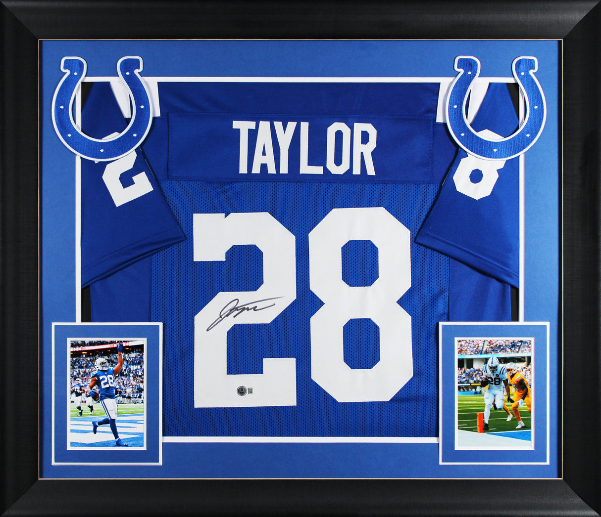 Jonathan Taylor Authentic Signed Blue Pro Style Framed Jersey Autographed BAS