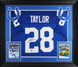 Jonathan Taylor Authentic Signed Blue Pro Style Framed Jersey Autographed BAS