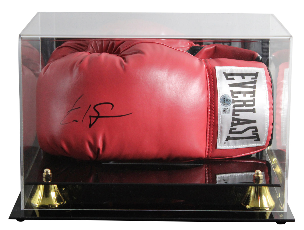Errol Spence Jr. Signed Red Left Hand Everlast Boxing Glove w/ Case BAS Witness