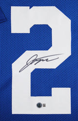 Jonathan Taylor Authentic Signed Blue Pro Style Framed Jersey Autographed BAS