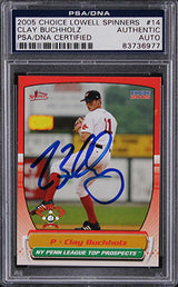 Red Sox Clay Buchholz Signed 2005 Choice Lowell Spinners #14 RC Card PSA Slab