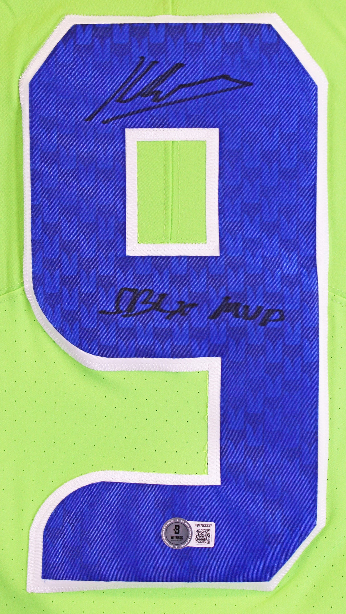 Seahawks Kenneth Walker "SB LX MVP" Signed Neon Green Nike Elite Jersey BAS Wit