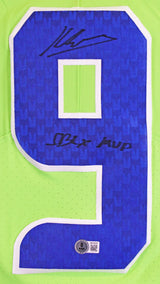 Seahawks Kenneth Walker "SB LX MVP" Signed Neon Green Nike Elite Jersey BAS Wit