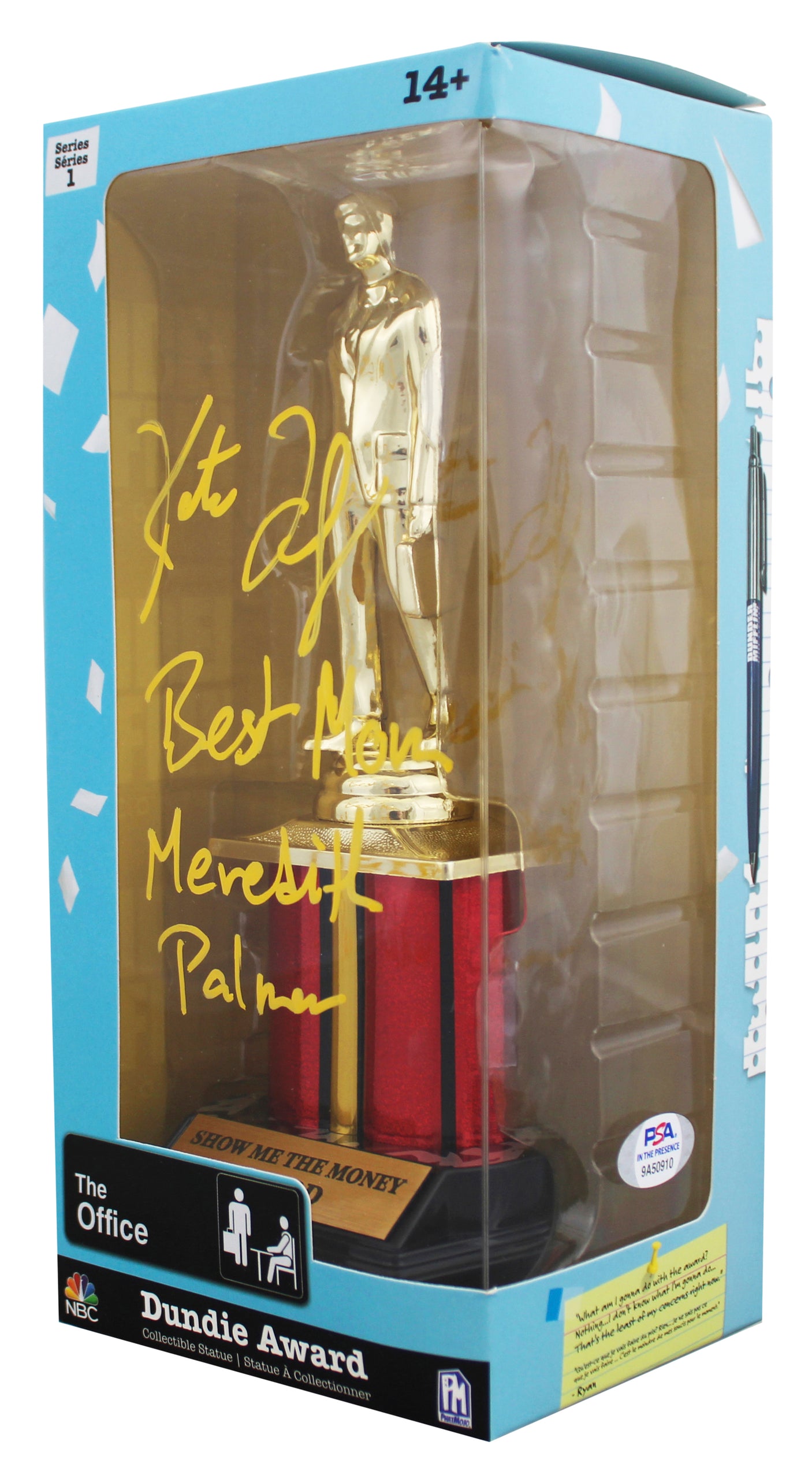 Kate Flannery The Office "2x Insc" Signed The Office Dundie Award PSA/DNA Itp