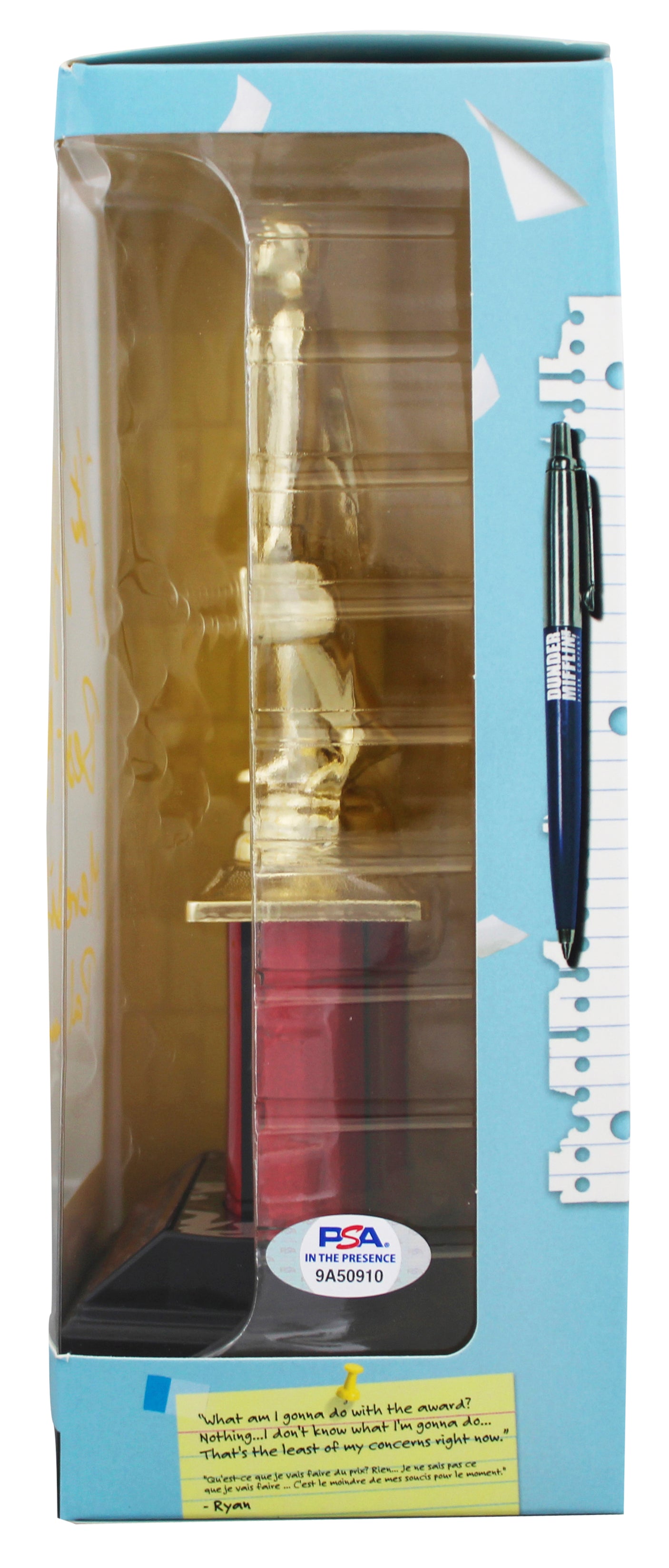 Kate Flannery The Office "2x Insc" Signed The Office Dundie Award PSA/DNA Itp
