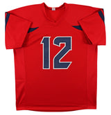 Nico Collins Authentic Signed Red Pro Style Jersey Autographed BAS Witnessed