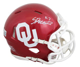 Oklahoma Spencer Rattler Authentic Signed Speed Mini Helmet BAS #WK83789