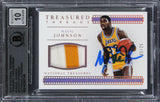 Magic Johnson Signed 2015 National Treasures TTP #9 #05/25 Card Auto 10 BAS Slab