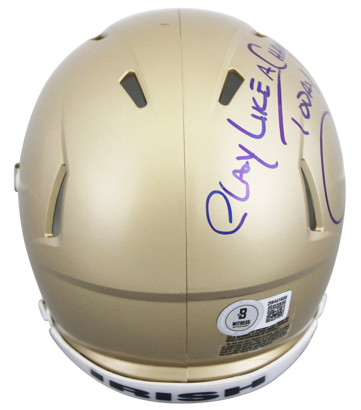 Notre Dame Raghib Ismail "PLAC Today! Rocket" Signed Speed Mini BAS Wit 2W441608