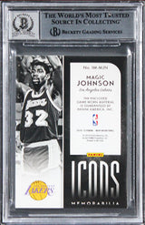 Magic Johnson Signed 2018 Panini Noir IM Prime #1 #07/10 Card Auto 10! BAS Slab