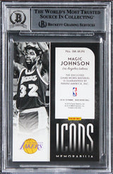 Lakers Magic Johnson Signed 2018 Panini Noir IM #1 #30/49 Card Auto 10! BAS Slab