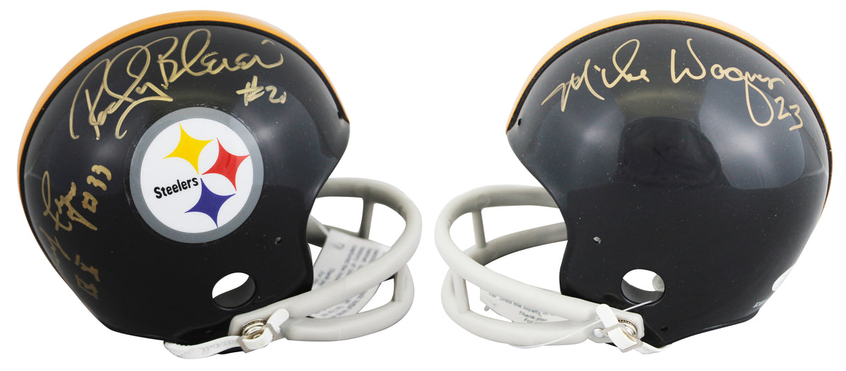 Steelers (3) Bleier, Wagner, Fuqua Signed VSR4 Rep Mini Helmet JSA #AZ44236