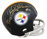 Steelers (3) Bleier, Wagner, Fuqua Signed VSR4 Rep Mini Helmet JSA #AZ44236