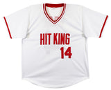 Pete Rose Authentic Signed White Pro Style Jersey Autographed BAS