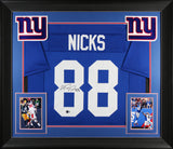 Hakeem Nicks Authentic Signed Blue Pro Style Framed Jersey Autographed BAS