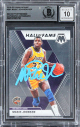 Lakers Magic Johnson Signed 2019 Panini Mosaic #291 Card Auto 10! BAS Slabbed