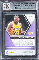 Lakers Magic Johnson Signed 2019 Panini Mosaic #291 Card Auto 10! BAS Slabbed