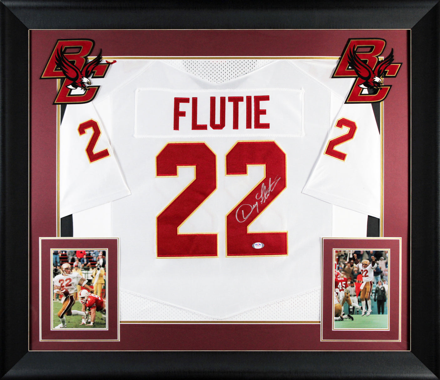 Boston College Doug Flutie Authentic Signed White Framed Jersey PSA/DNA #AK30558