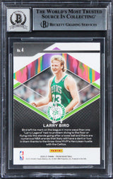 Celtics Larry Bird Signed 2020 Panini Prizm Fearless #4 Card Auto 10! BAS Slab