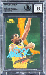 Lakers Magic Johnson Signed 1995 Skybox Premium #301 Card Auto 10! BAS Slabbed 1