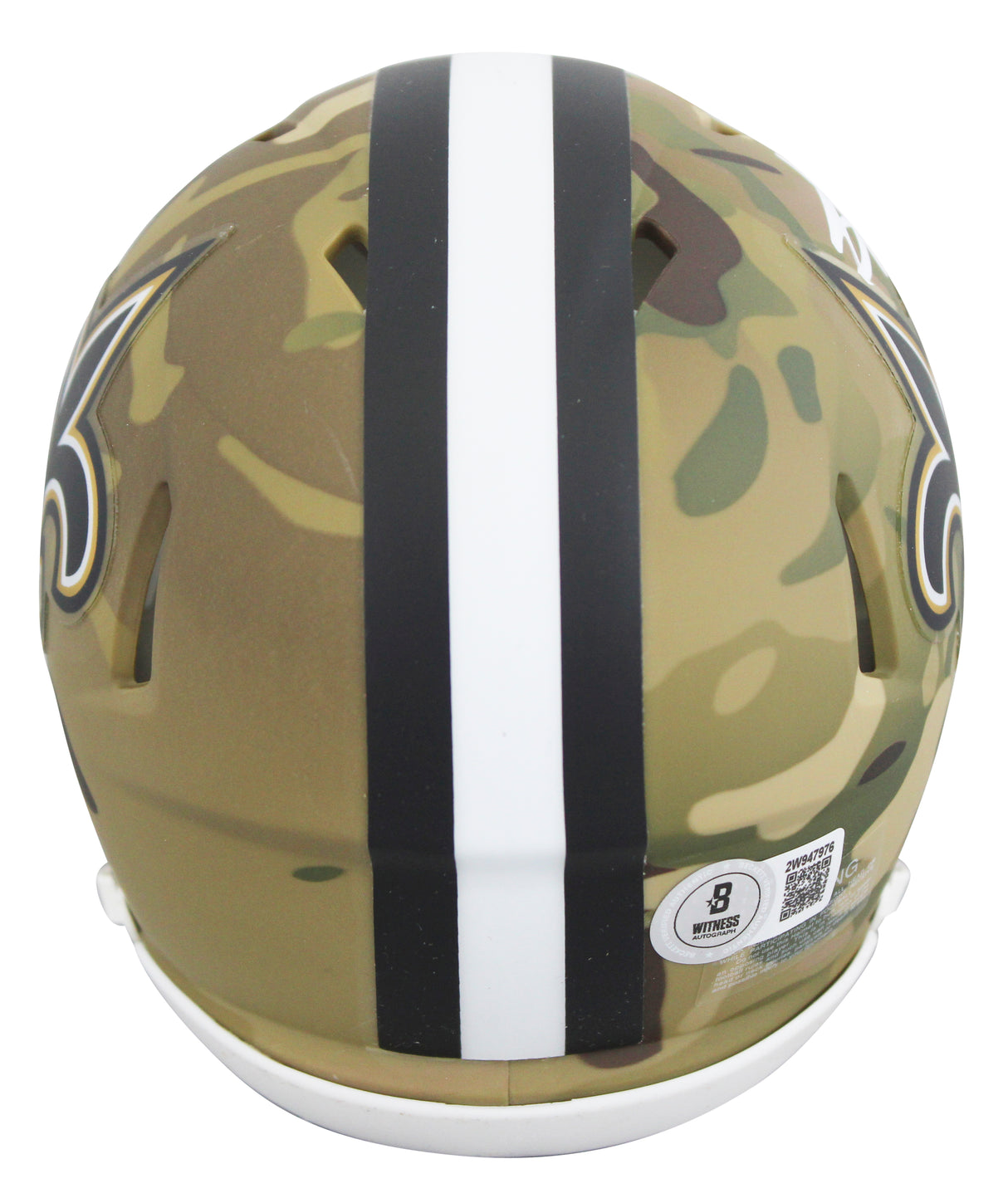 Saints Alvin Kamara Authentic Signed Camo Speed Mini Helmet BAS Witness 2W947976