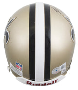 Saints Archie Manning & Tom Dempsey Signed VSR4 Mini Helmet BAS #AD41755