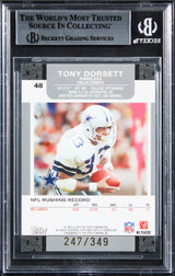 Peterson & Dorsett Signed 2007 Topps Co-Signers CF Gold Blue #48B Card BAS Slab