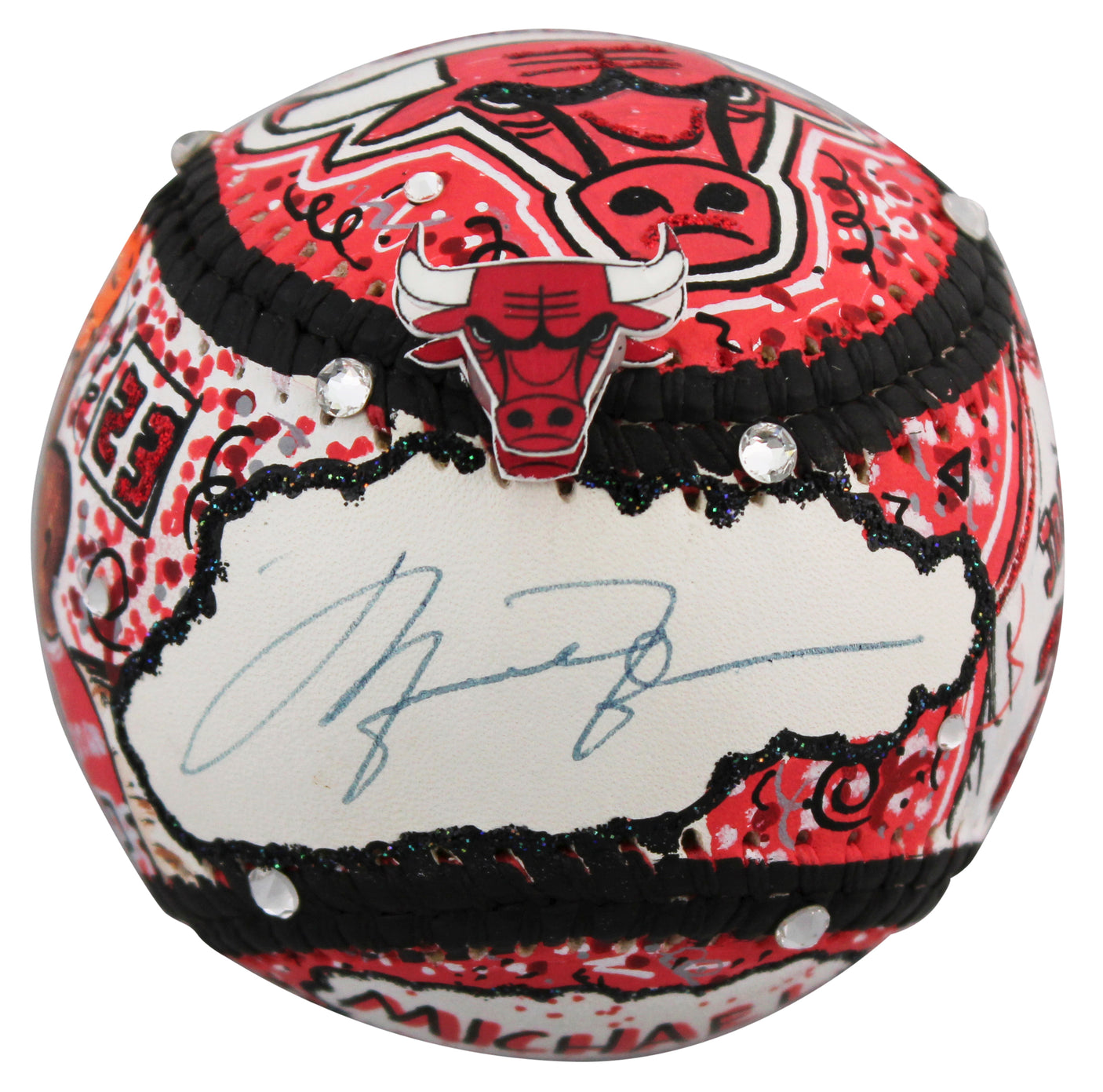 Bulls Michael Jordan Signed Charles Fazzino Artwork Baseball Auto 9 BAS #AE13385