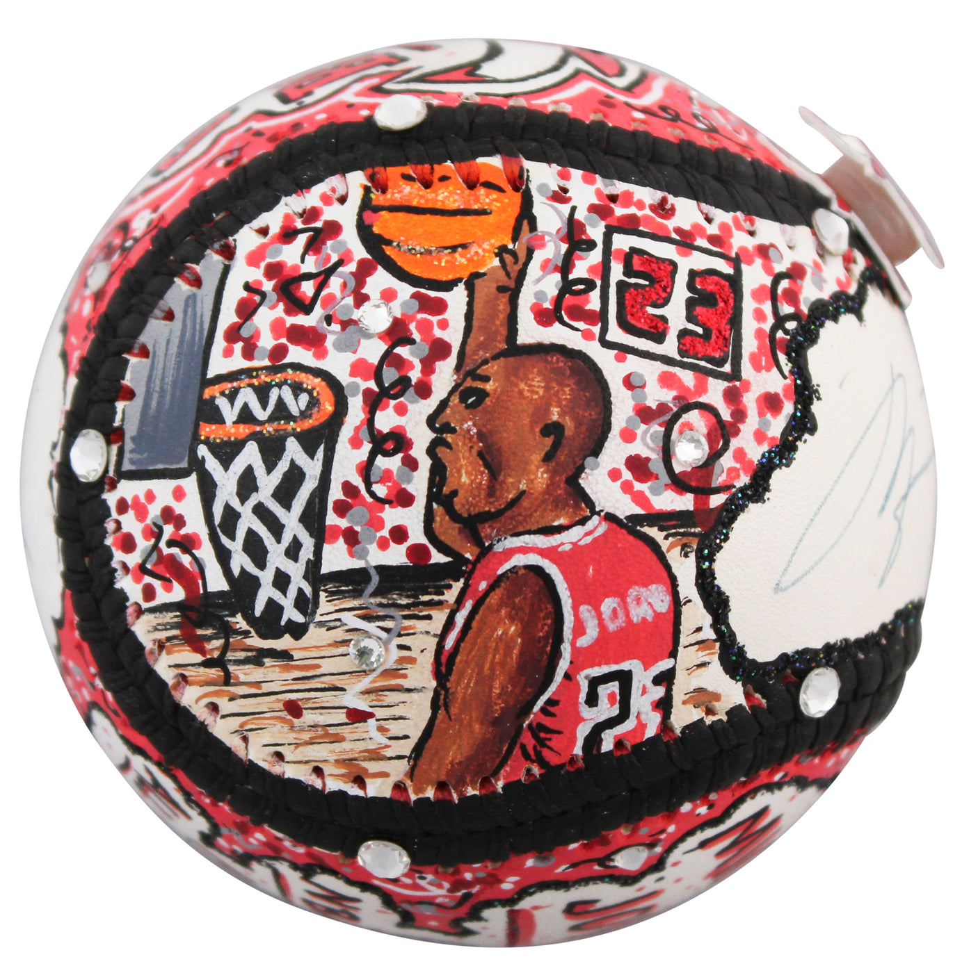 Bulls Michael Jordan Signed Charles Fazzino Artwork Baseball Auto 9 BAS #AE13385