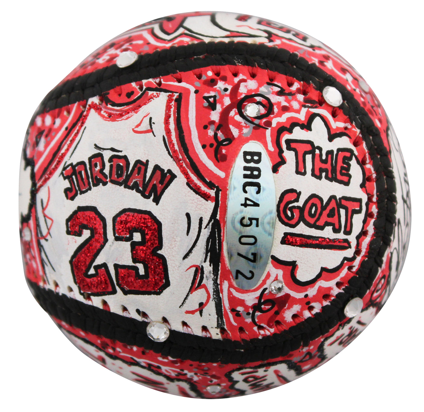 Bulls Michael Jordan Signed Charles Fazzino Artwork Baseball Auto 9 BAS #AE13385