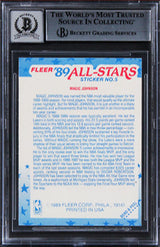 Lakers Magic Johnson Authentic Signed 1989 Fleer #5 Card Auto 10! BAS Slabbed