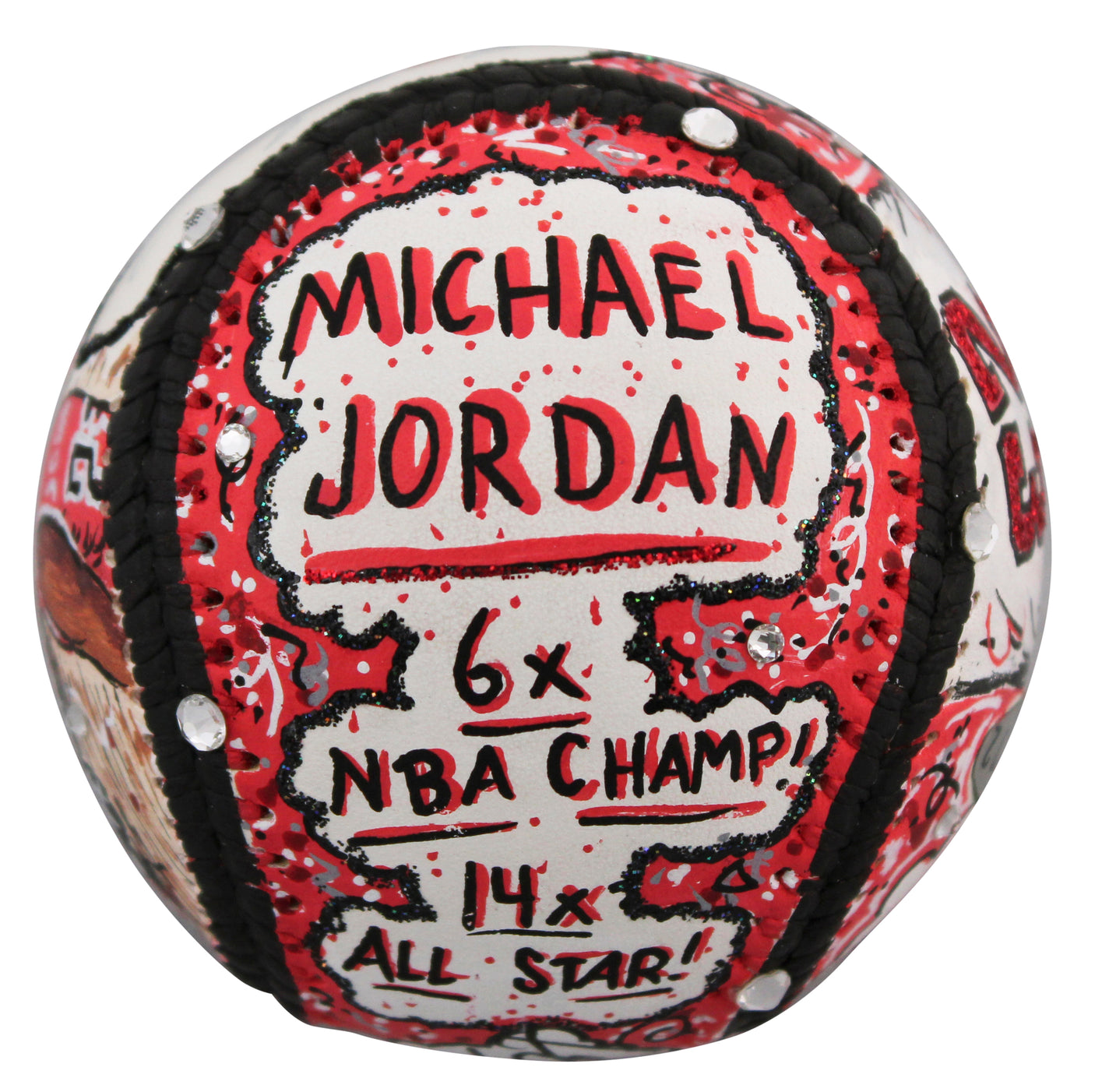 Bulls Michael Jordan Signed Charles Fazzino Artwork Baseball Auto 9 BAS #AE13385