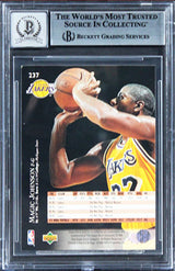 Lakers Magic Johnson Signed 1995 Upper Deck #237 Card Auto 10! BAS Slabbed