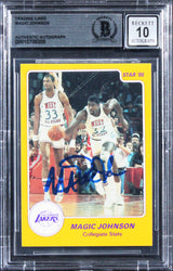 Lakers Magic Johnson Signed 1986 Star #2 Card Auto Graded Mint 10! BAS Slabbed