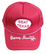 Oklahoma Barry Switzer Authentic Signed Maroon Beat Texas Hat Autographed BAS W