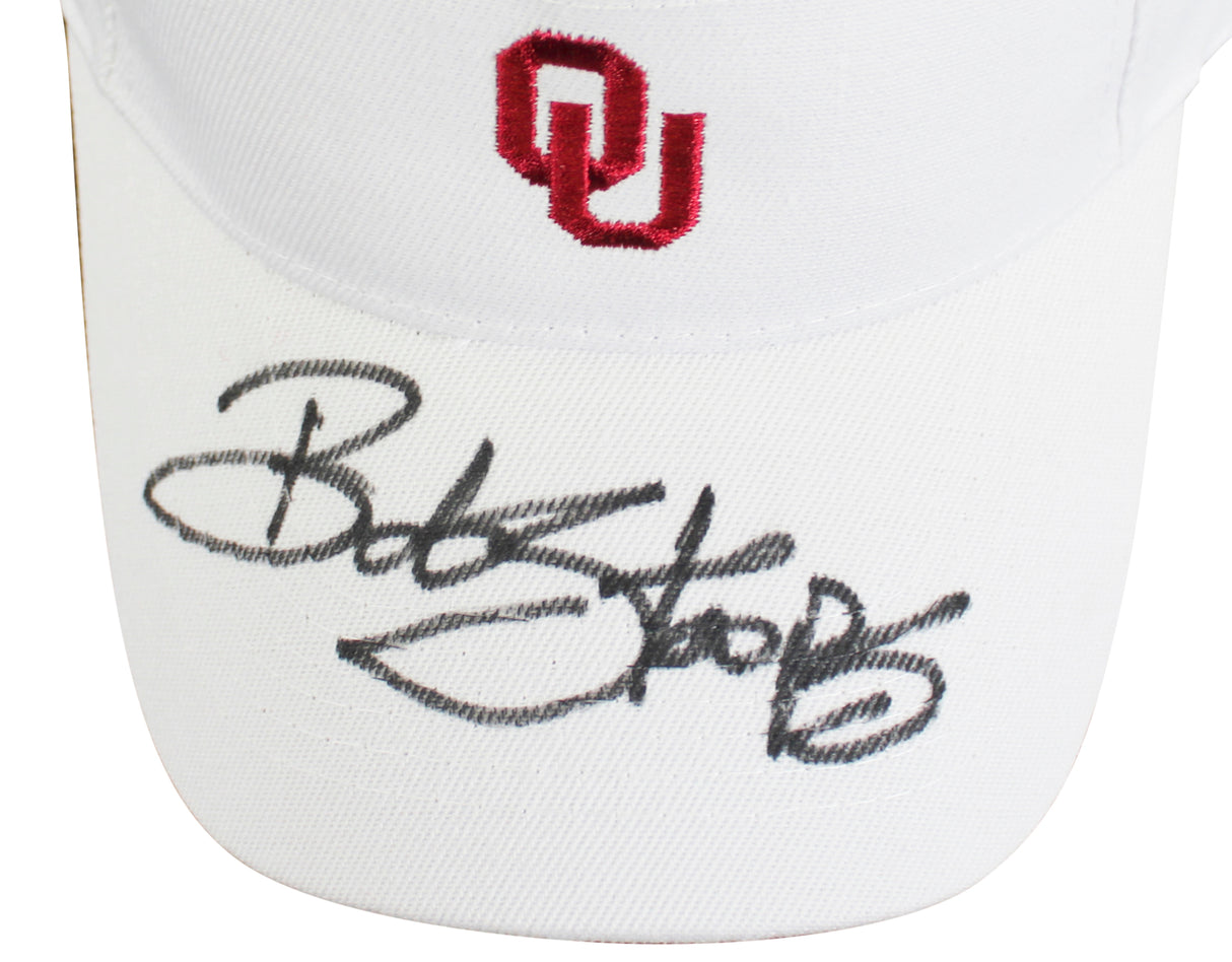 Oklahoma Bob Stoops Authentic Signed White Visor Autographed BAS Witnessed
