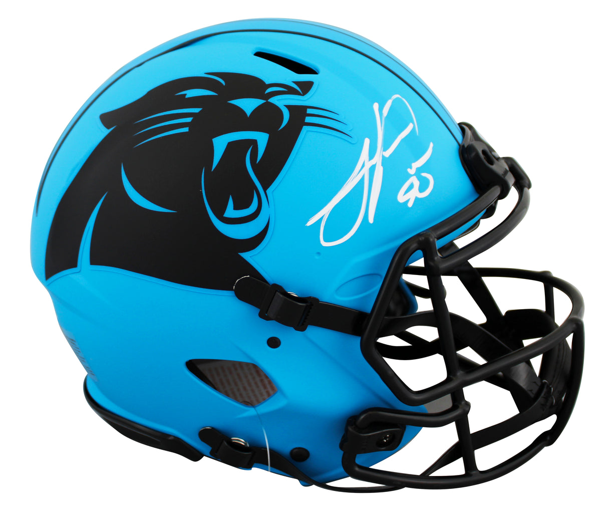 Panthers Julius Peppers Signed Rave Full Size Speed Proline Helmet BAS Witnessed