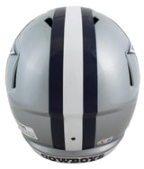 Cowboys Michael Irvin Signed Silver Full Size Speed Rep Helmet W/ Case BAS Wit