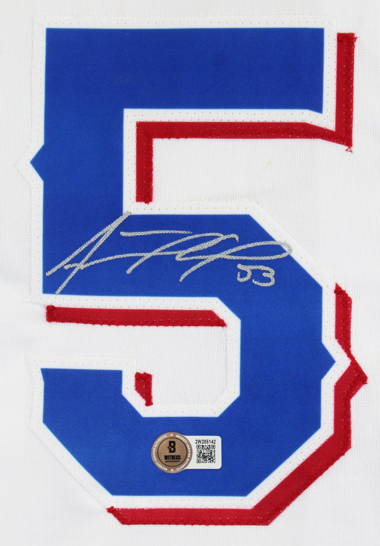 Adolis Garcia Authentic Signed White Pro Style Jersey BAS Witnessed