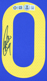 Stephen Curry Signed Blue Nike Icon Edition Authentic Framed Jersey BAS Wit