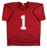 OU Heisman (3) Sims, White & Owens Signed Signed Maroon Pro Style Jersey BAS Wit